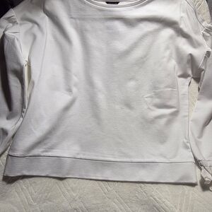 Ann Taylor Long Sleeve White Sweatshirt Top Size S